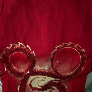 Disney Hong Kong T-shirt with dragon mickey logo in red